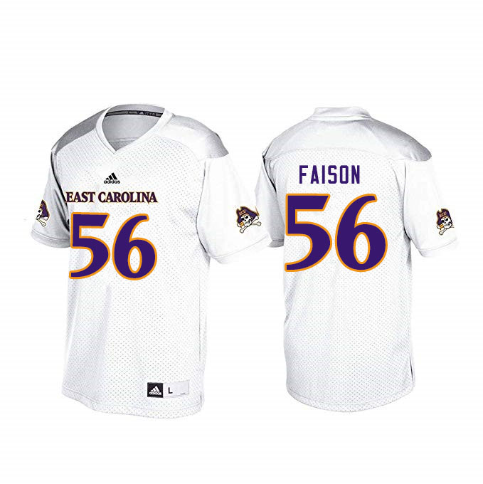Men #56 Damir Faison ECU Pirates College Football Jerseys Sale-White